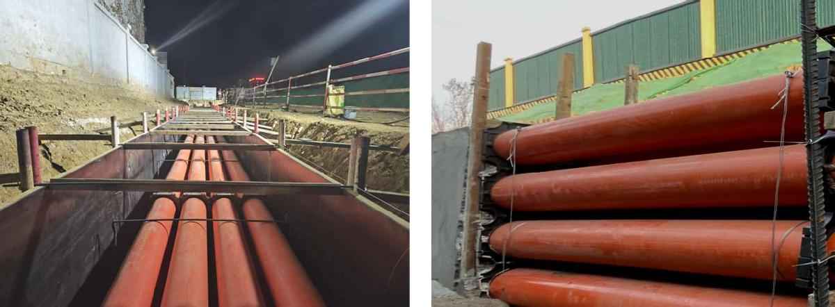 电力排管回填材料 电力排管施工工艺——混凝土包封的多层管道施工 电力排管回填材料 电力排管施工工艺——混凝土包封的多层管道施工